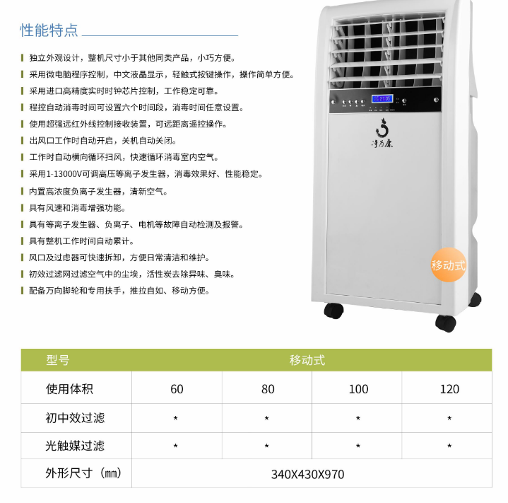 凈為康JWKJH款式Ⅱ（150?）普通移動式，等離子空氣消毒機(jī)1.png